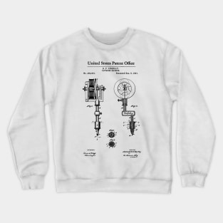 First Tattoo Machine Patent Black Crewneck Sweatshirt